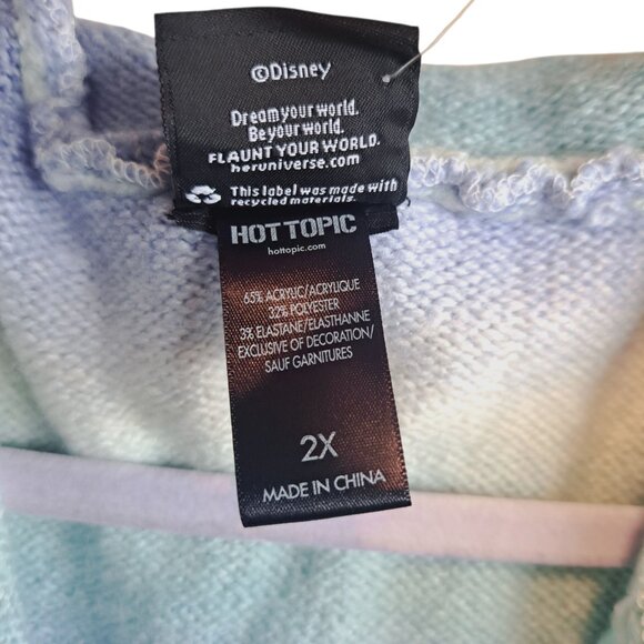 Disney Embroidered Lilo & Stitch 626 Surfing Watercolor Blues Hoodie Size 2X - Picture 9 of 11
